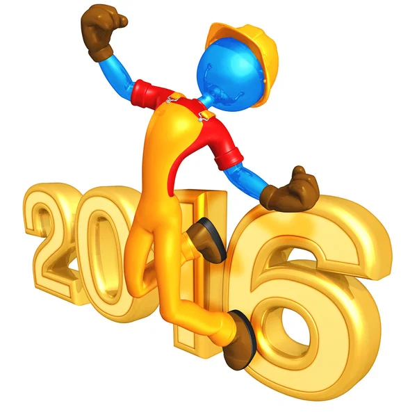 Feliz año nuevo constructor de oro 2016 — Foto de Stock