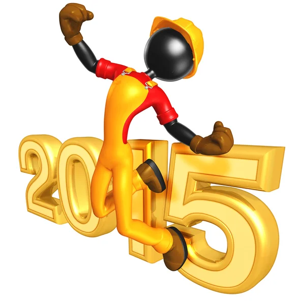 Happy new year golden constructor  2015 — Stock Photo, Image