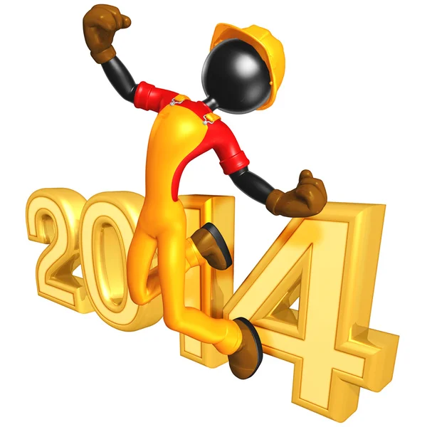 Año Nuevo 2014 Constructor de oro — Foto de Stock