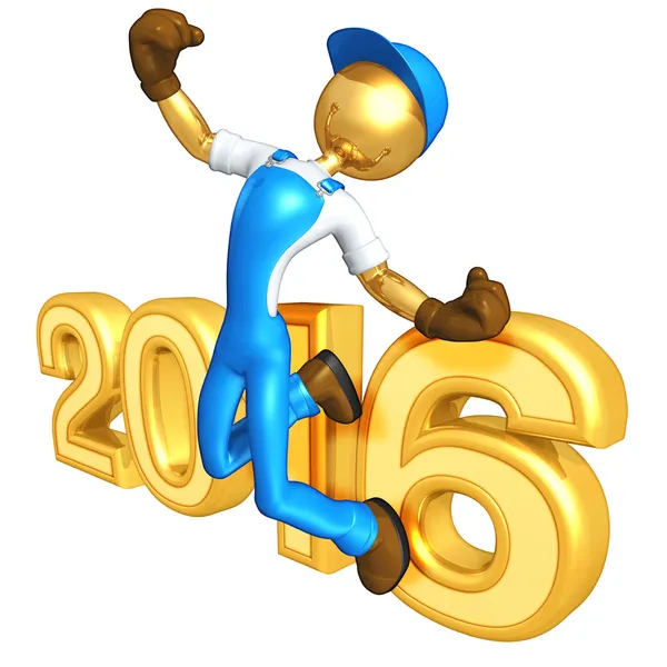 Feliz año nuevo constructor de oro 2016 — Foto de Stock