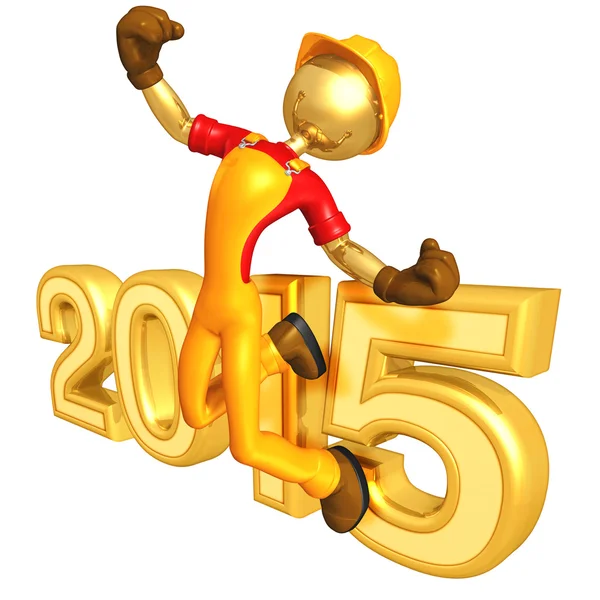 Feliz ano novo construtor dourado 2015 Fotos De Bancos De Imagens Sem Royalties