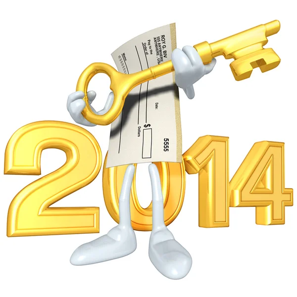 New jaar 2014 gold — Stockfoto