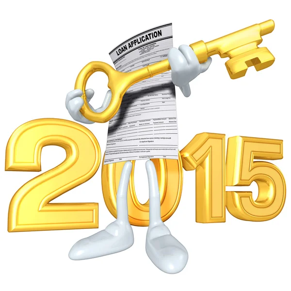 Felice anno nuovo d'oro 2015 — Foto Stock