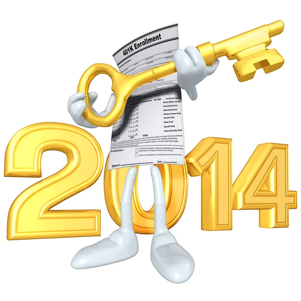 Νέο έτος 2014 χρυσό — Φωτογραφία Αρχείου