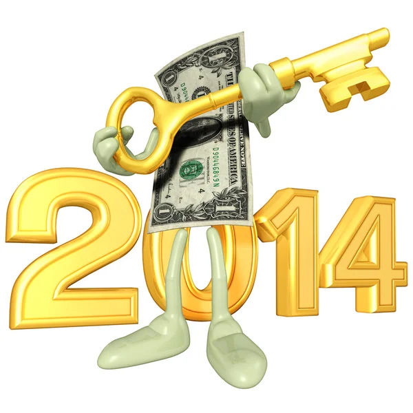 Neujahr 2014 Gold Dollar — Stockfoto