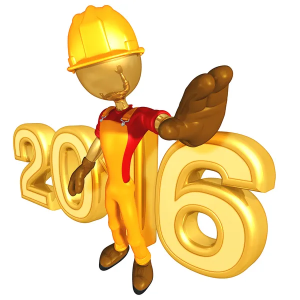 Constructor Happy new year golden 2016 — Stock Photo, Image