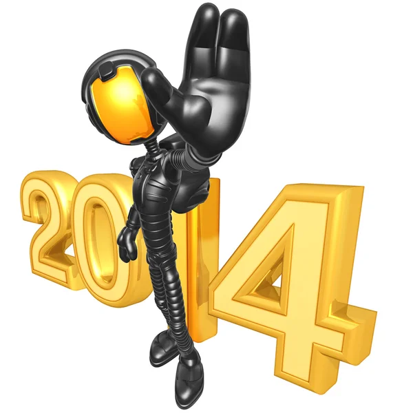 Año Nuevo 2014 Robot de oro —  Fotos de Stock