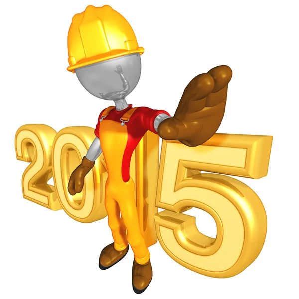 Feliz año nuevo constructor de oro 2015 — Foto de Stock