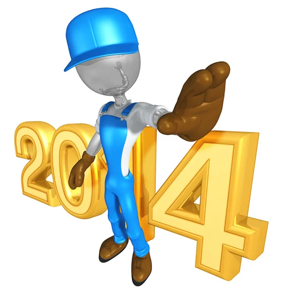 Año Nuevo 2014 Constructor de oro — Foto de Stock