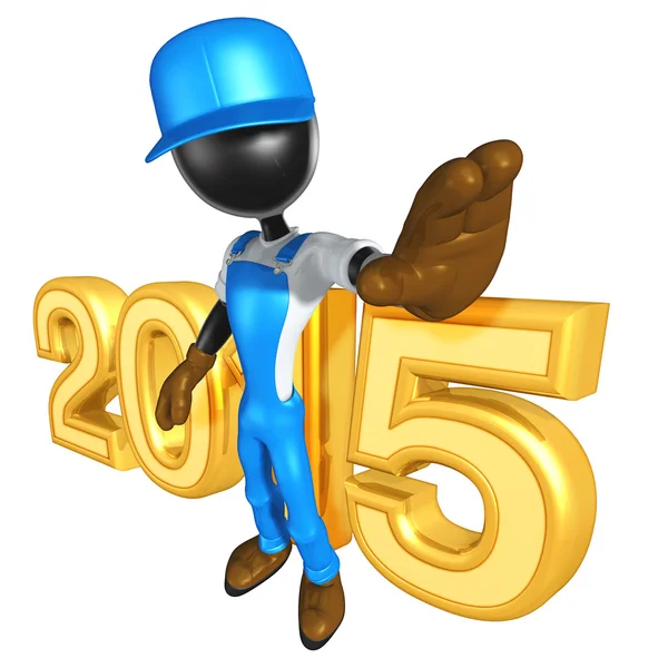 Feliz año nuevo constructor de oro 2015 — Foto de Stock