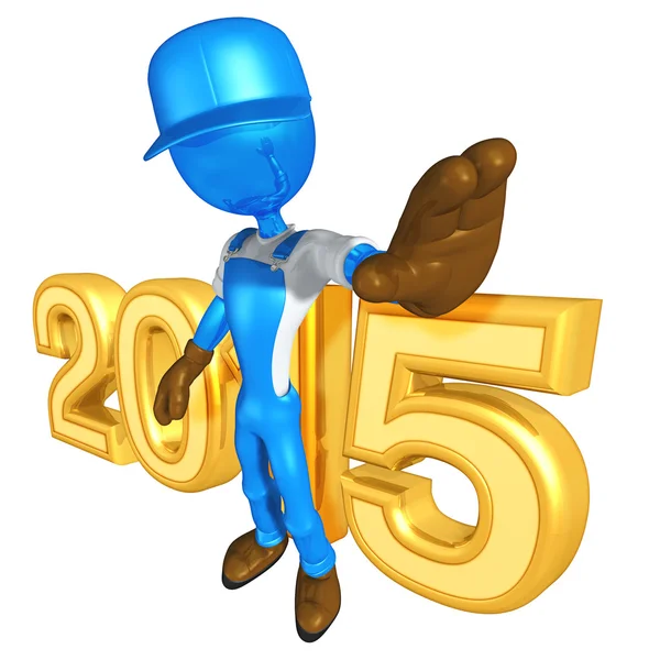 Feliz año nuevo de oro 2015 constructor —  Fotos de Stock