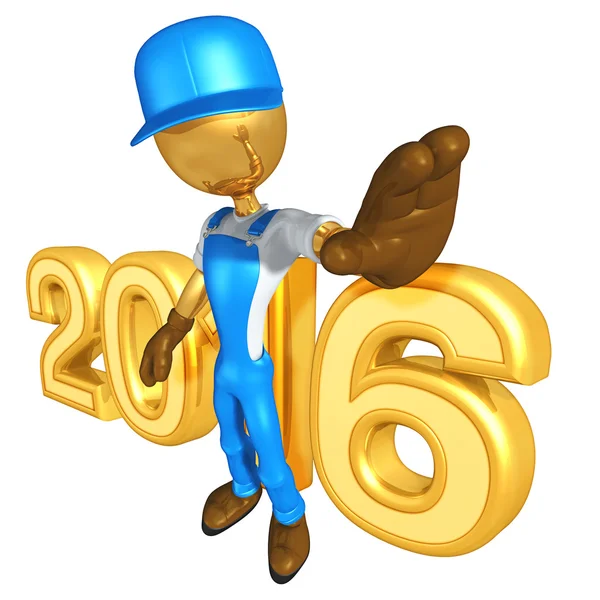 Feliz año nuevo constructor de oro 2016 — Foto de Stock