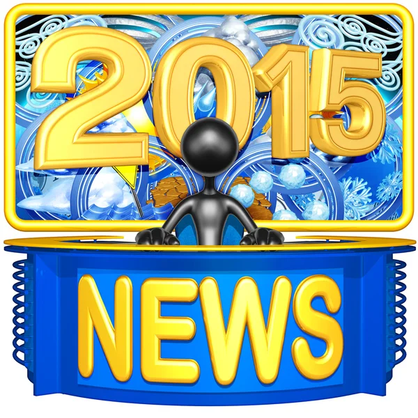 Feliz año nuevo noticias de oro 2015 —  Fotos de Stock