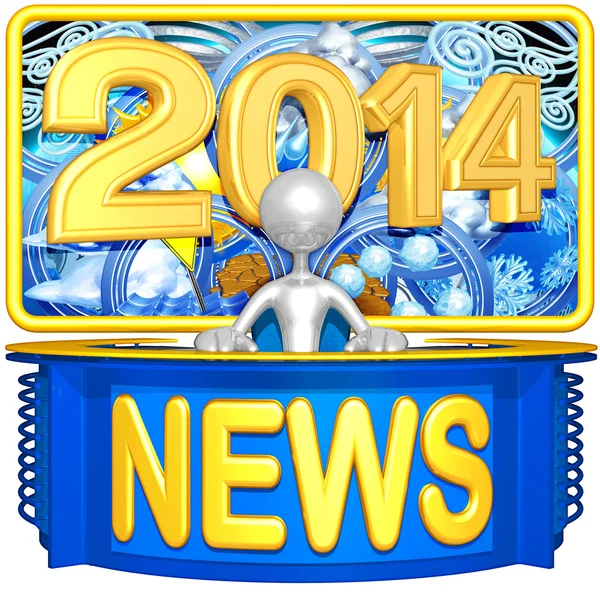 Nieuwe jaar 2014 gouden nieuws — Stockfoto