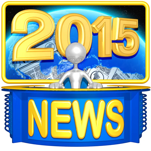 Feliz año nuevo noticias de oro 2015 — Foto de Stock