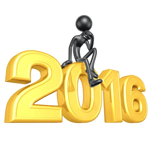 Felice anno nuovo d'oro 2016 — Foto Stock