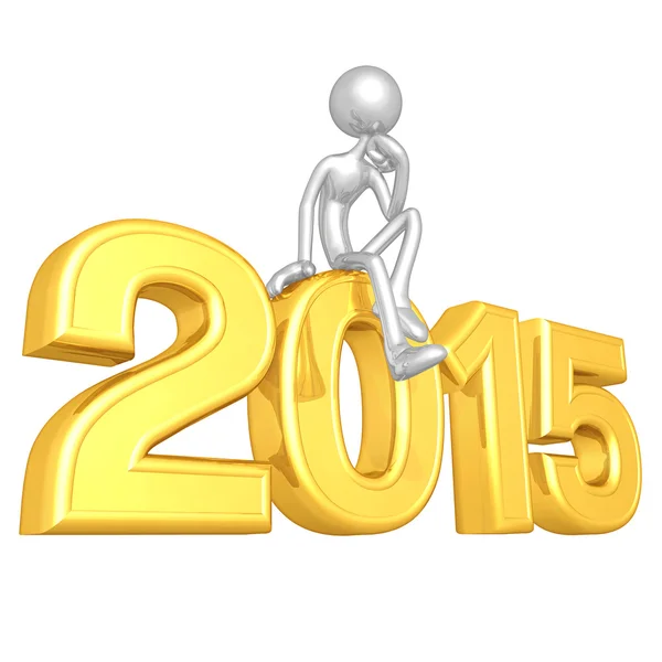 Happy new year golden 2015 — Stock Photo, Image