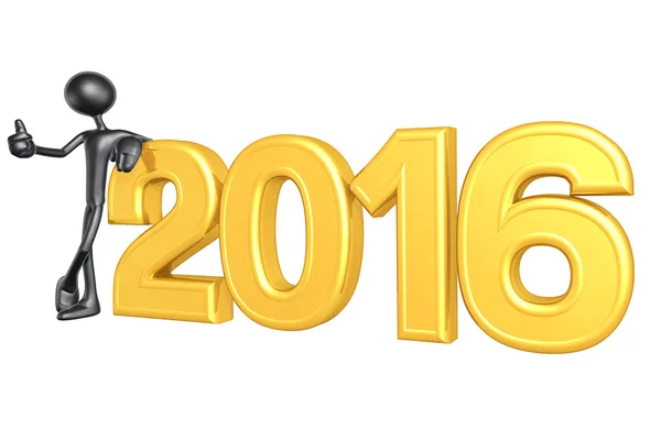Šťastný nový rok zlatý 2016 — Stock fotografie