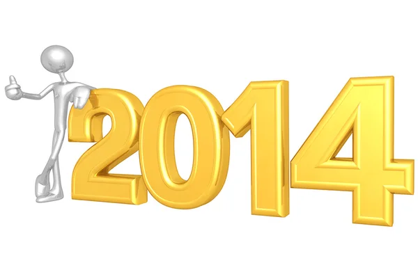 New jaar 2014 gold — Stockfoto