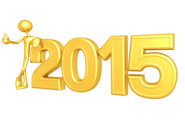 Felice anno nuovo d'oro 2015 — Foto Stock