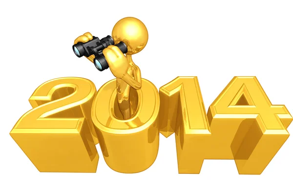 Nowy rok 2014 złota — Zdjęcie stockowe