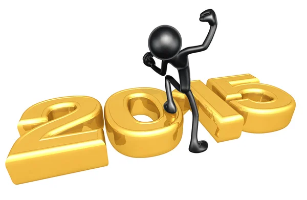 Gelukkig Nieuwjaar gouden 2015 — Stockfoto