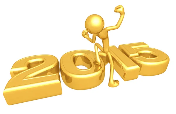 Felice anno nuovo d'oro 2015 — Foto Stock