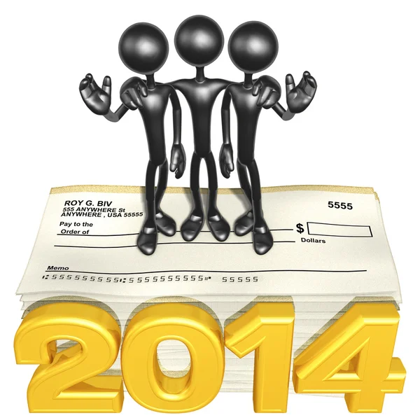 New jaar 2014 gouden business — Stockfoto