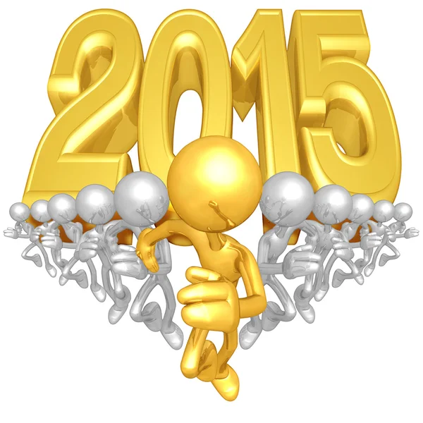 Felice anno nuovo d'oro 2015 — Foto Stock