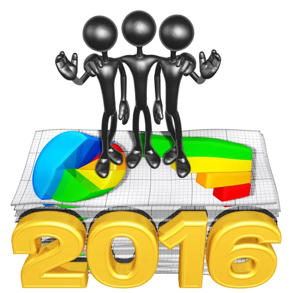 Gelukkig Nieuwjaar gouden bedrijf 2016 — Stockfoto