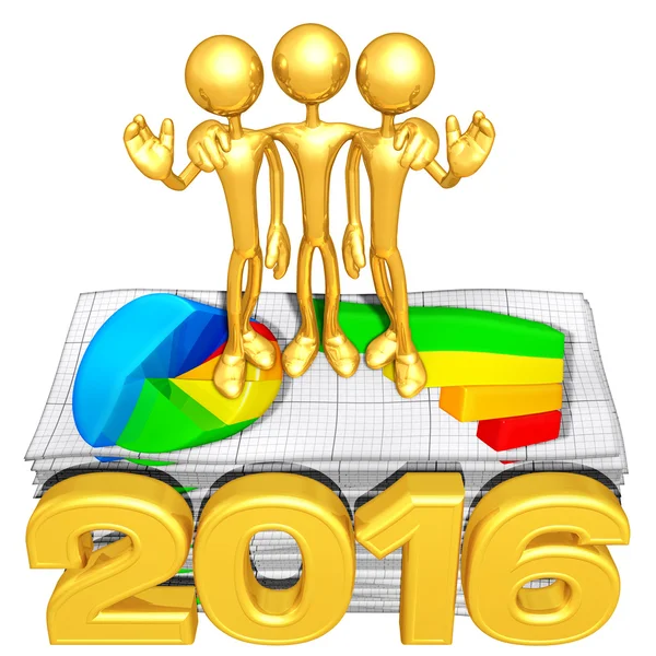 Feliz año nuevo negocio de oro 2016 — Foto de Stock