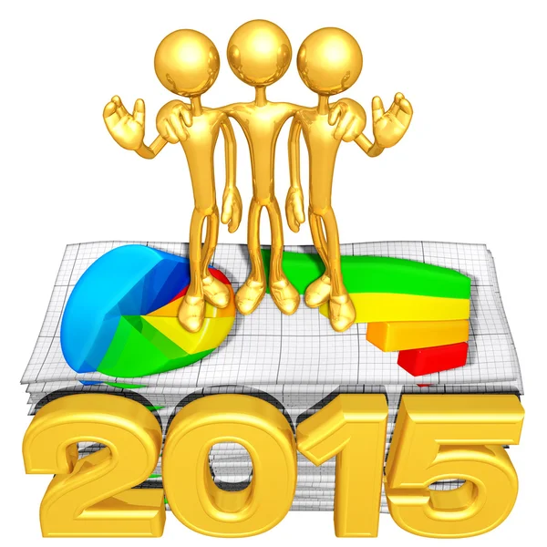 Frohes neues Jahr goldenes Geschäft 2015 — Stockfoto