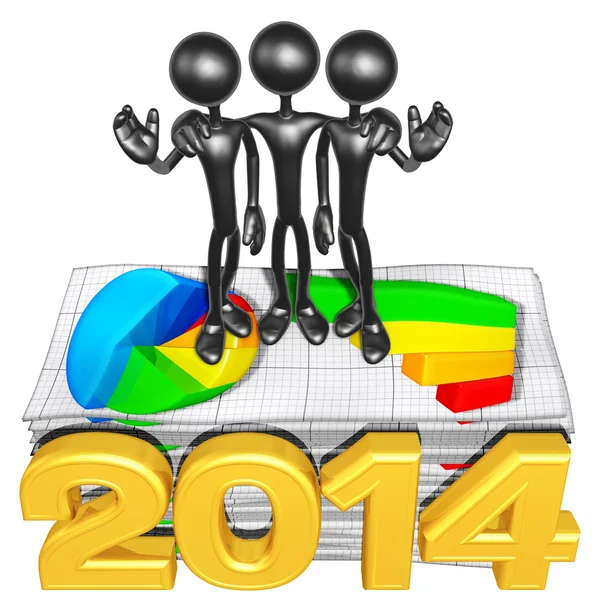 New jaar 2014 gouden business — Stockfoto