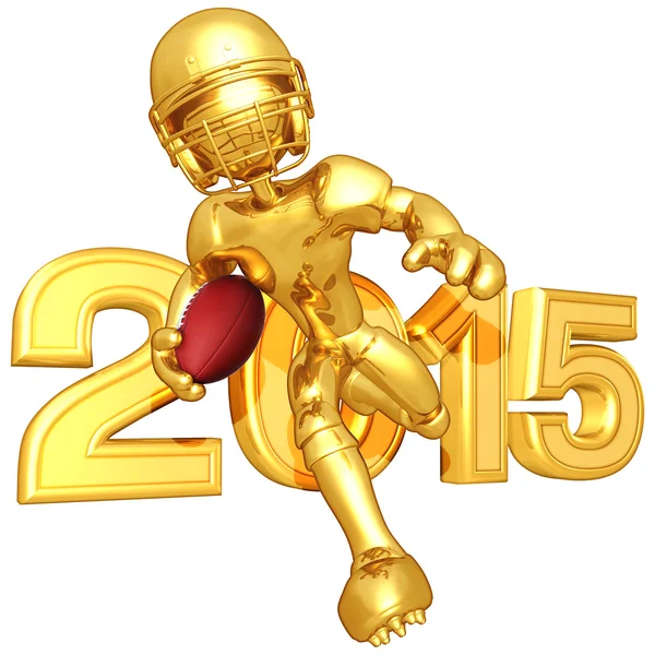 Mutlu yeni yıl altın futbol 2015 — Stok fotoğraf