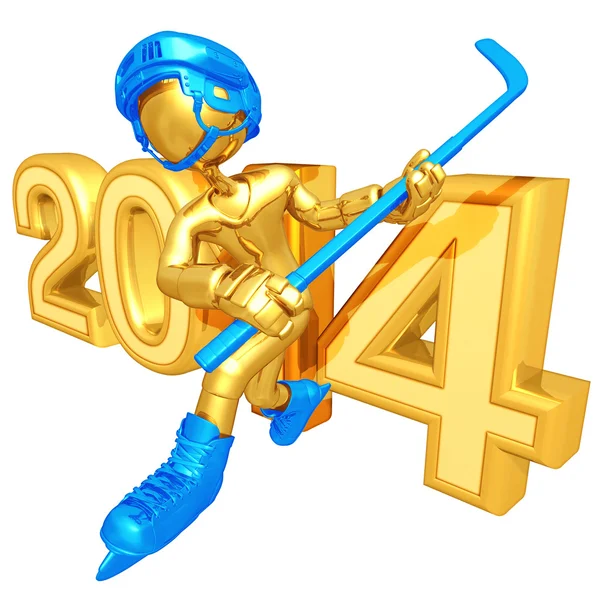 New Year 2014 Gold hockey — Stock Photo, Image