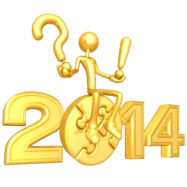 Yeni yıl 2014 gold puzzle — Stok fotoğraf