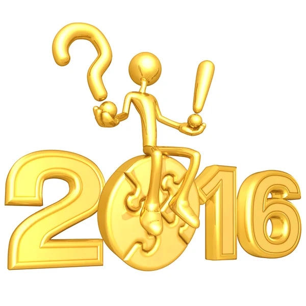 С Новым 2016 годом золотой пузырь — стоковое фото