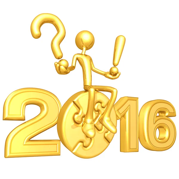 Happy new year golden puzzle 2016 — Stock Photo, Image