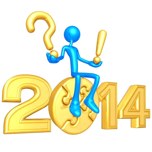 New jaar 2014 gold puzzel — Stockfoto