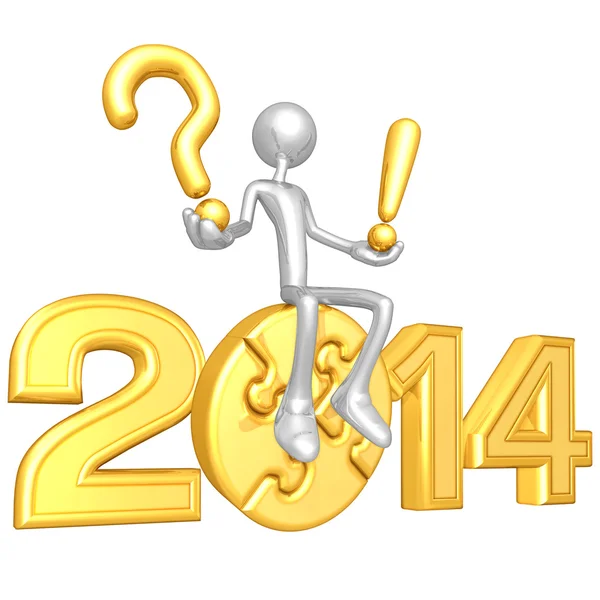 Neujahr 2014 Gold-puzzle — Stockfoto