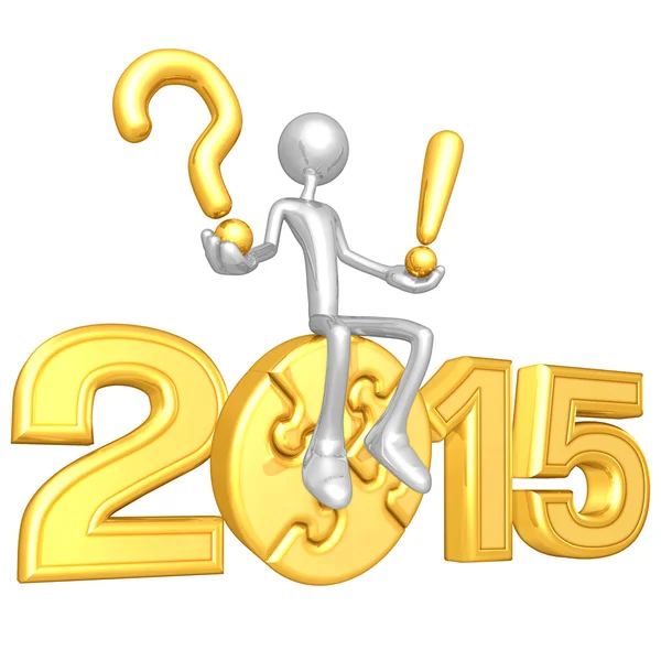 Happy new year golden puzzle 2015 — Stock Photo, Image