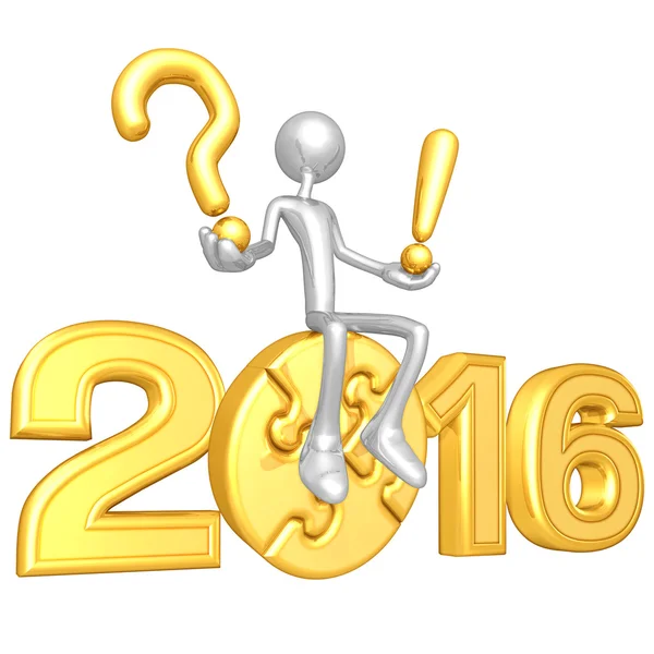 Felice anno nuovo puzzle d'oro 2016 — Foto Stock