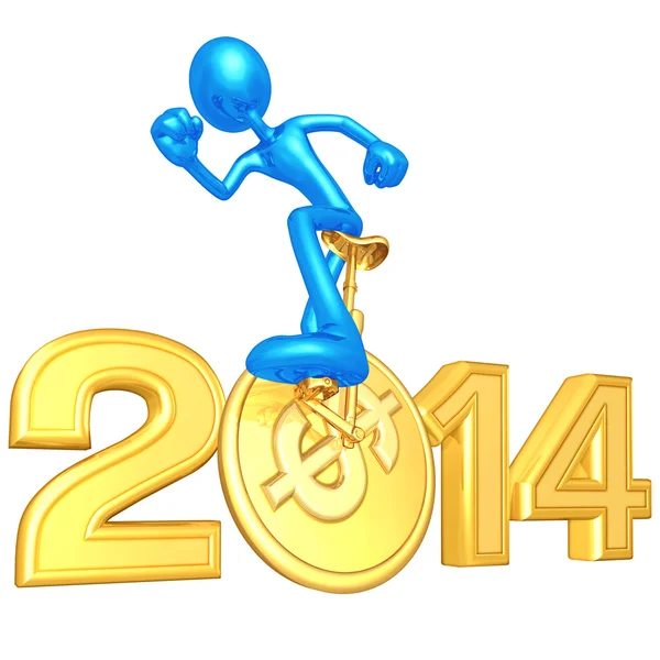 New jaar 2014 gouden business — Stockfoto