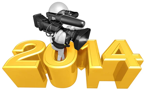 Ano Novo 2014 Câmera dourada — Fotografia de Stock