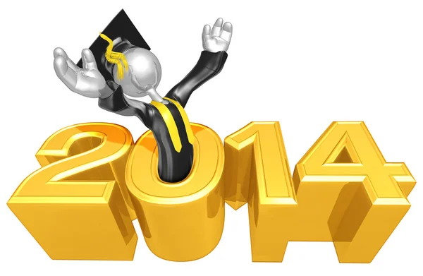 Yeni yıl 2014 altın eğitim — Stok fotoğraf