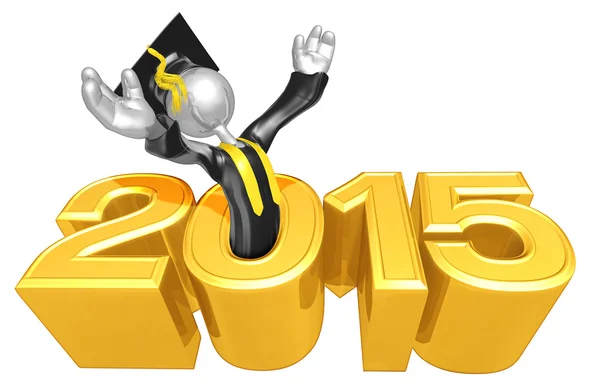 Happy new year golden study 2015 — Stock Photo, Image