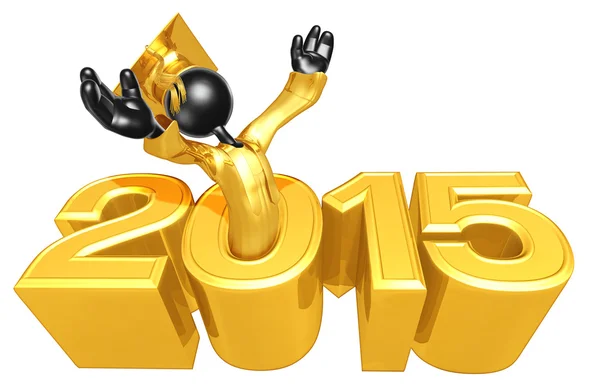 Happy new year golden study 2015 — Stock Photo, Image