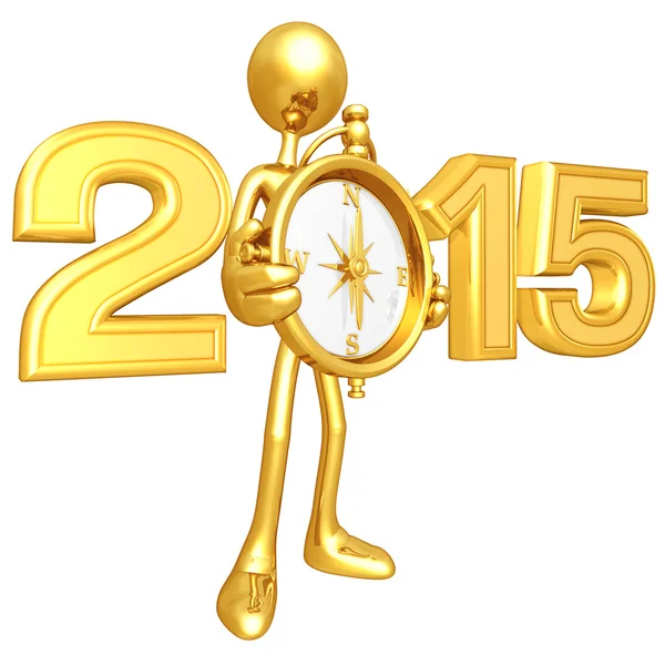 Happy new year golden compass 2015 — Stock Photo, Image