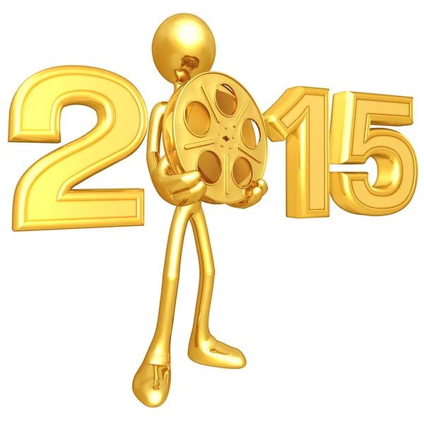 新年快乐金膜 2015 图库图片