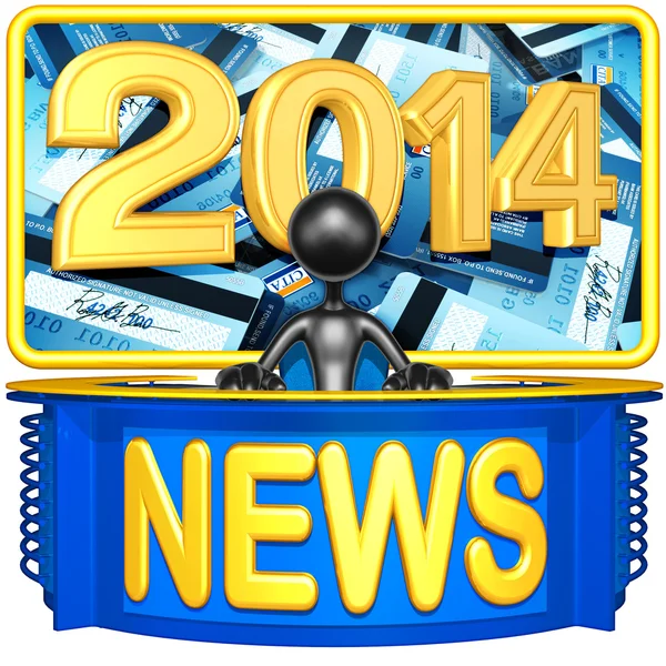 New Year 2014 Gold news — Stock Photo, Image